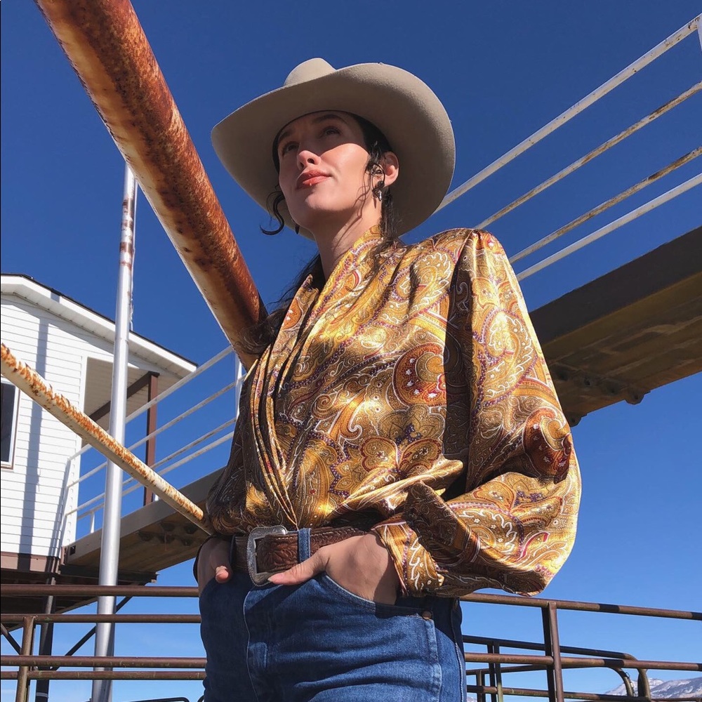 Paisley Print Lady Eva Laurel Blouse